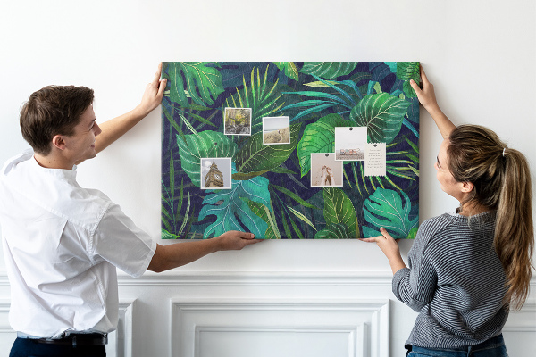 Cork display board Exotic leaves