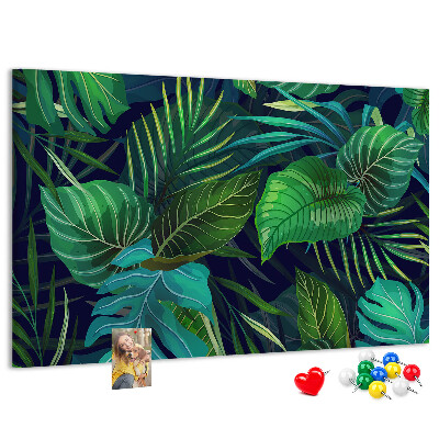 Cork display board Exotic leaves
