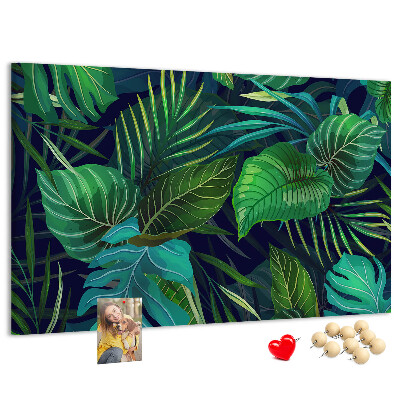 Cork display board Exotic leaves