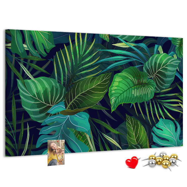 Cork display board Exotic leaves