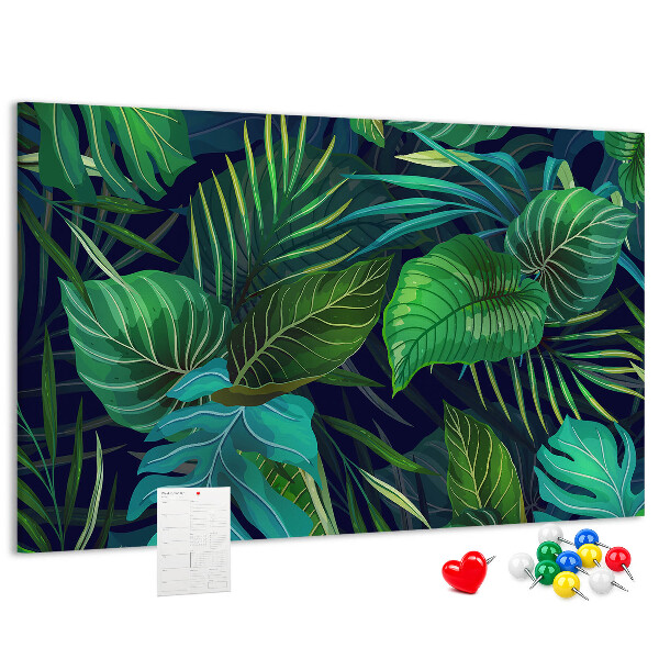 Cork display board Exotic leaves