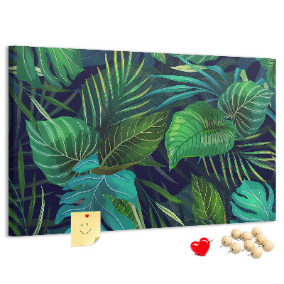 Cork display board Exotic leaves