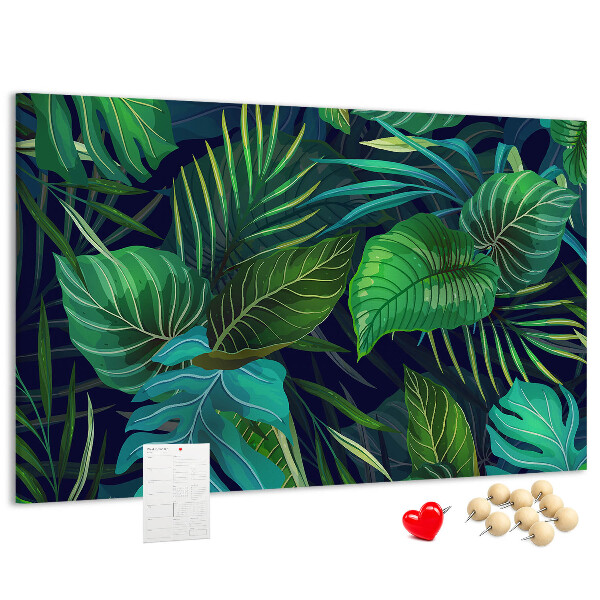 Cork display board Exotic leaves