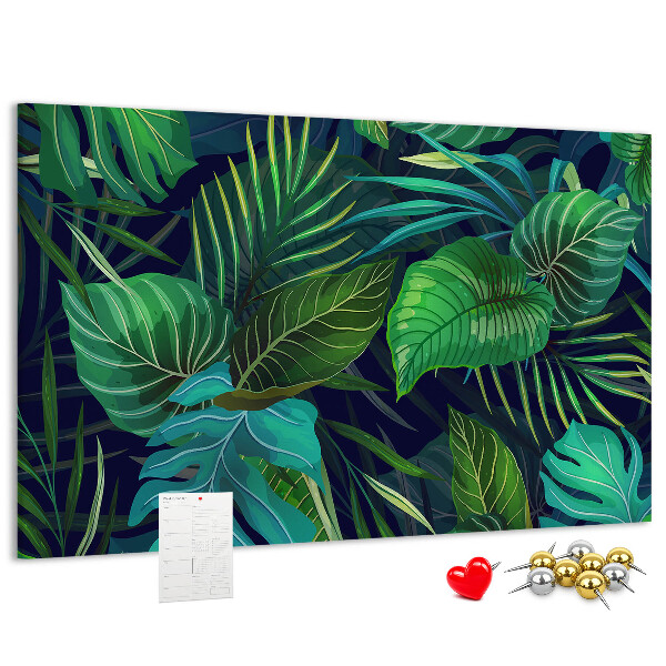 Cork display board Exotic leaves