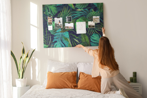 Cork display board Exotic leaves