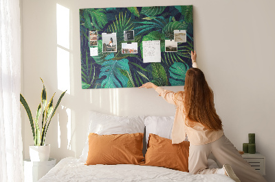 Cork display board Exotic leaves