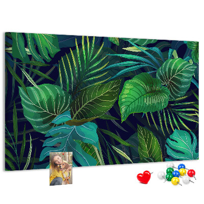 Cork display board Exotic leaves