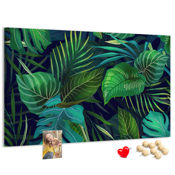 Cork display board Exotic leaves