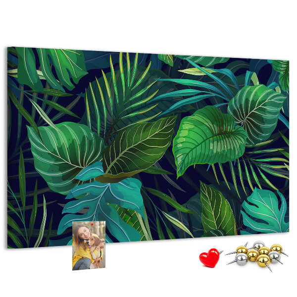 Cork display board Exotic leaves