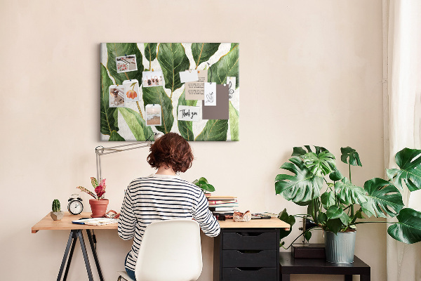 Cork memo board Palm leaves