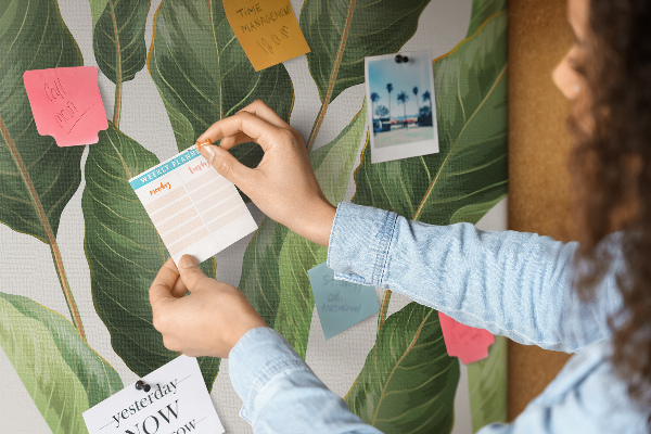 Cork memo board Palm leaves