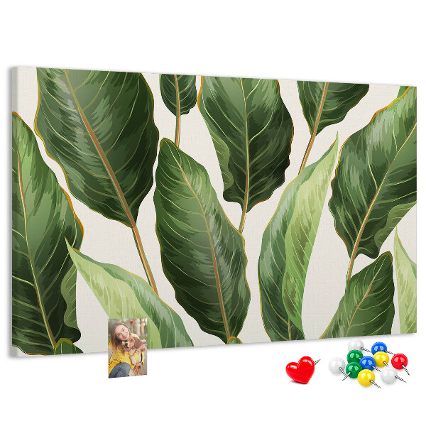 Cork memo board Palm leaves