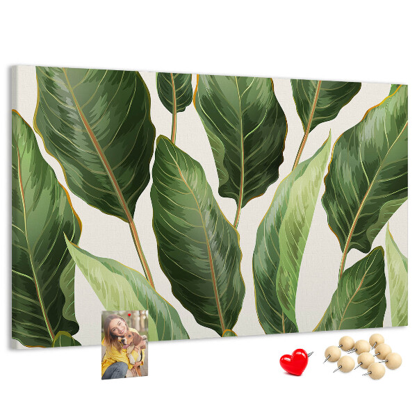 Cork memo board Palm leaves