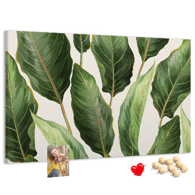 Cork memo board Palm leaves