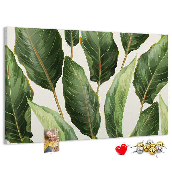 Cork memo board Palm leaves