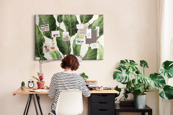 Cork memo board Palm leaves