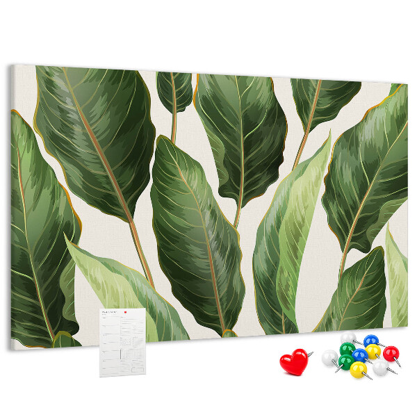 Cork memo board Palm leaves