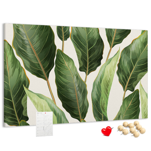 Cork memo board Palm leaves