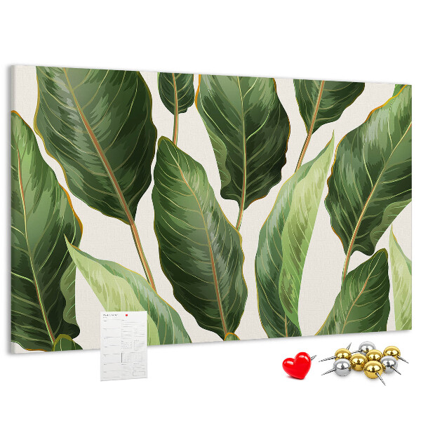 Cork memo board Palm leaves