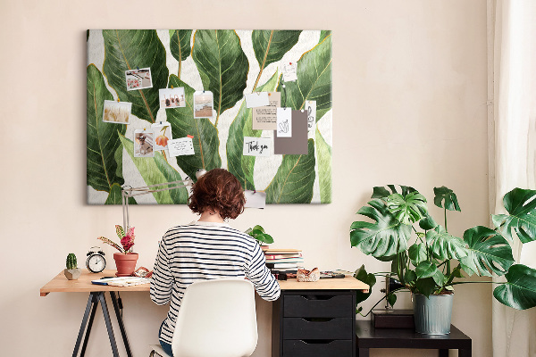 Cork memo board Palm leaves