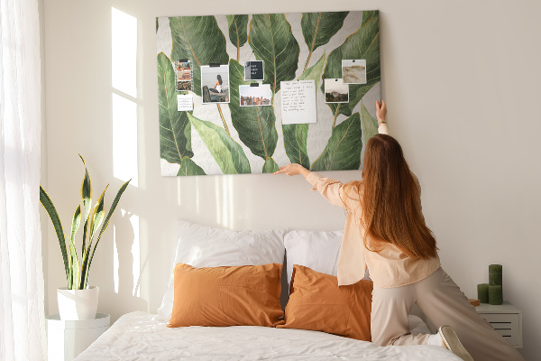 Cork memo board Palm leaves