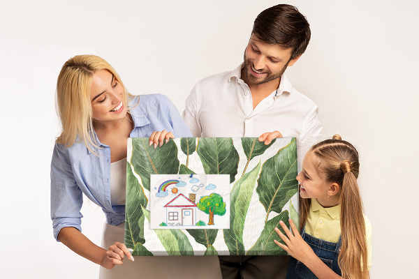 Cork memo board Palm leaves