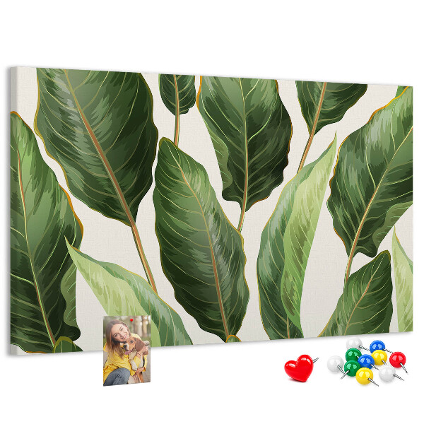 Cork memo board Palm leaves