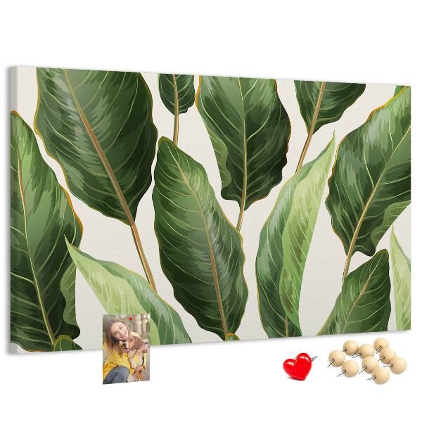 Cork memo board Palm leaves