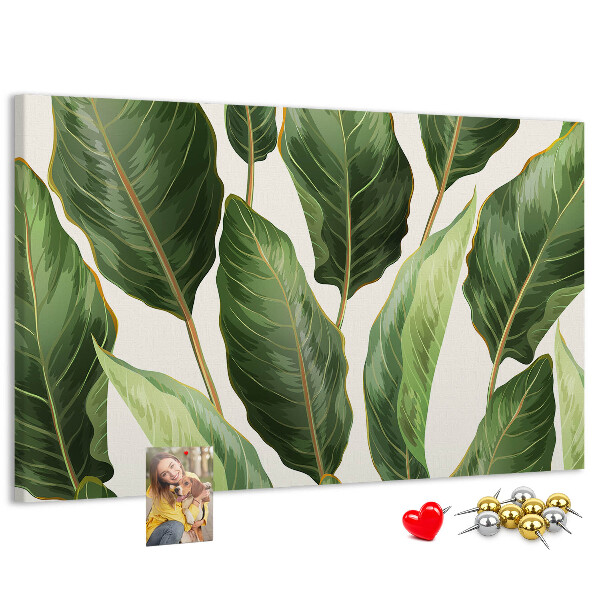 Cork memo board Palm leaves