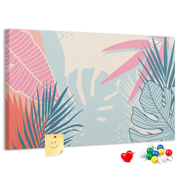 with a pastel leaves design