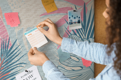 Cork board Pastel leaves