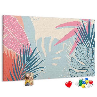 Cork board Pastel leaves