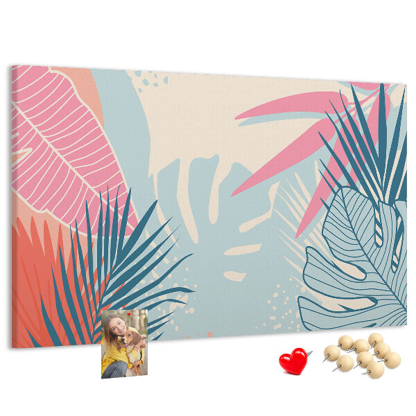 Cork board Pastel leaves