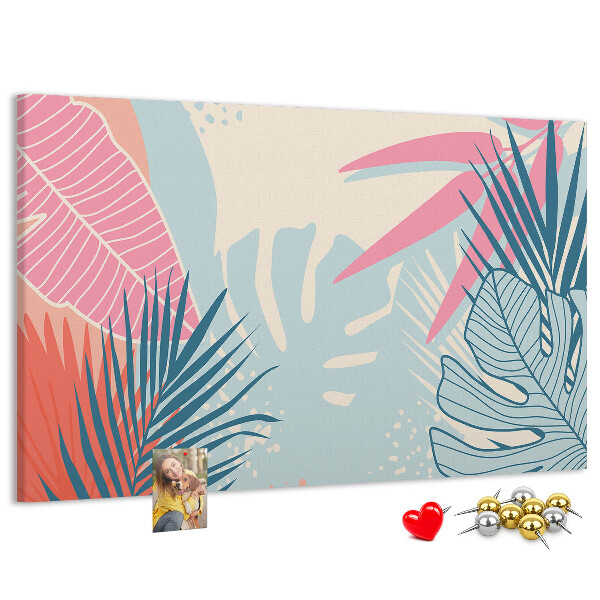 Cork board Pastel leaves