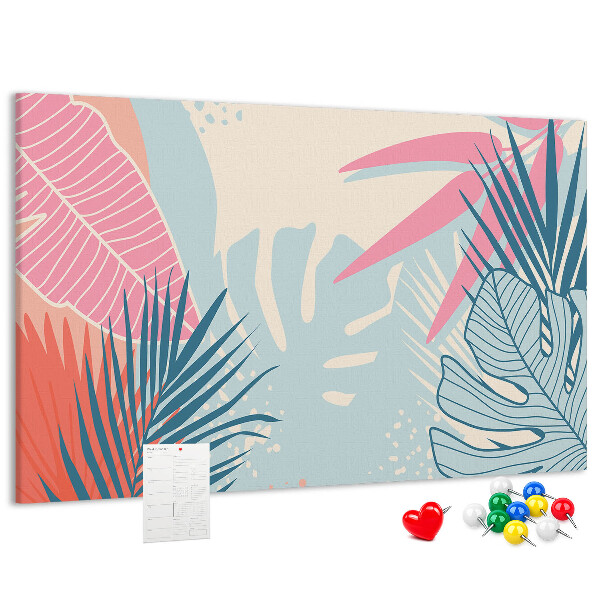 Cork board Pastel leaves