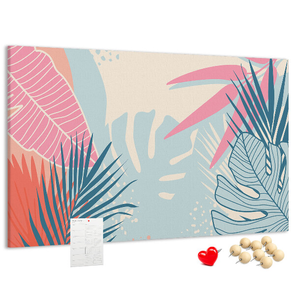 Cork board Pastel leaves