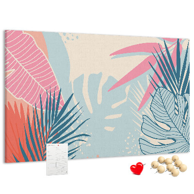 Cork board Pastel leaves