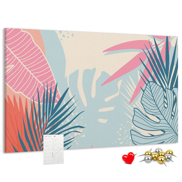 Cork board Pastel leaves