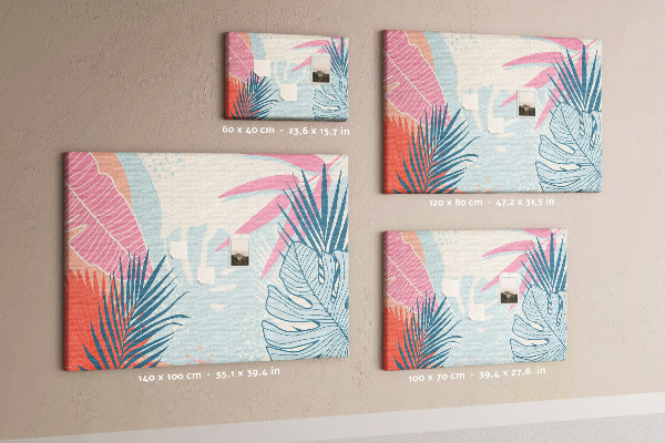 Cork board Pastel leaves