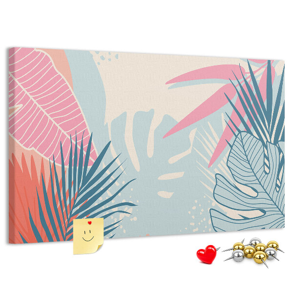Cork board Pastel leaves