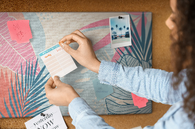 Cork board Pastel leaves