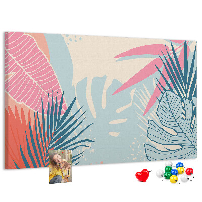 Cork board Pastel leaves