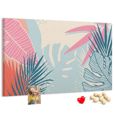 Cork board Pastel leaves