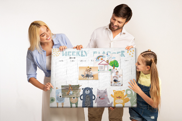 Cork display board Weekly planner for kids