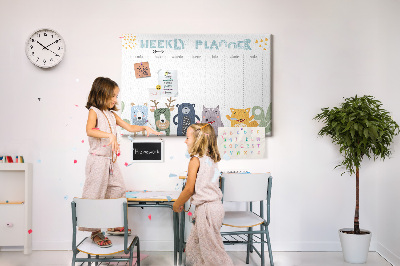 Cork display board Weekly planner for kids