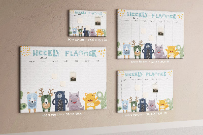 Cork display board Weekly planner for kids