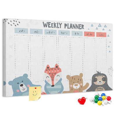 Cork memo board Weekly schedule