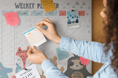 Cork memo board Weekly schedule