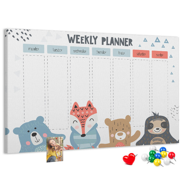 Cork memo board Weekly schedule