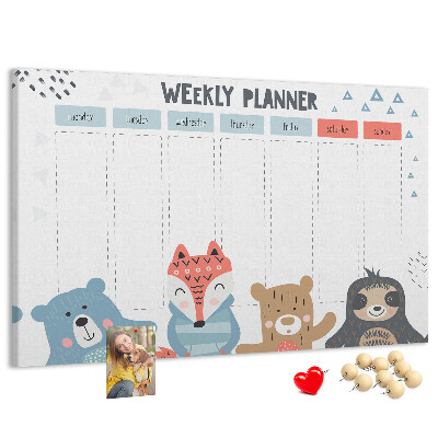 Cork memo board Weekly schedule